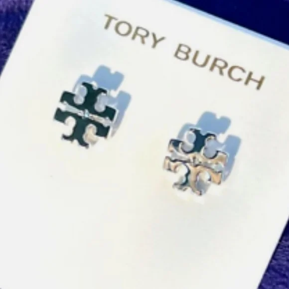 Tory Burch kira stud earrings silver new - Picture 5 of 10
